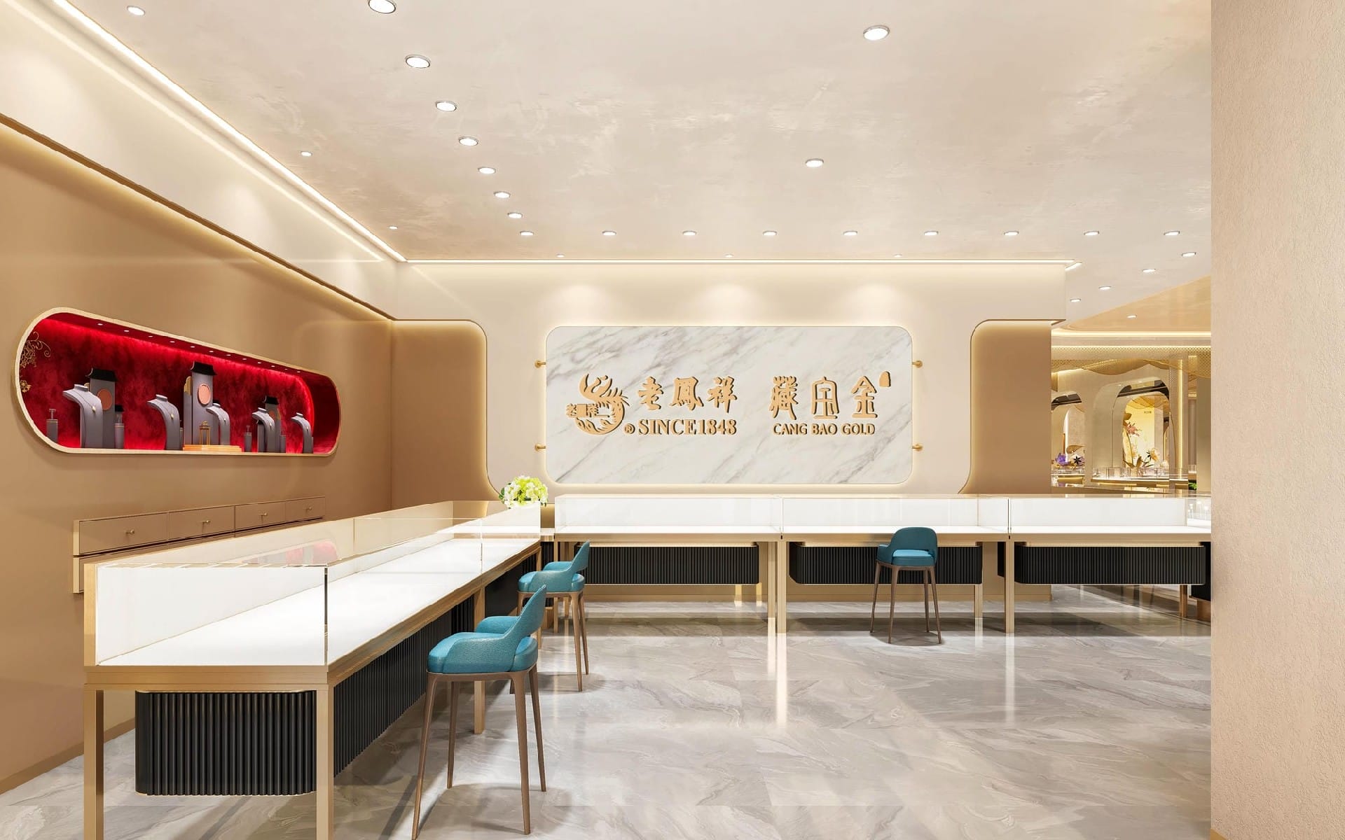 Pingyao Laofengxiang Jewelry Lighting Case