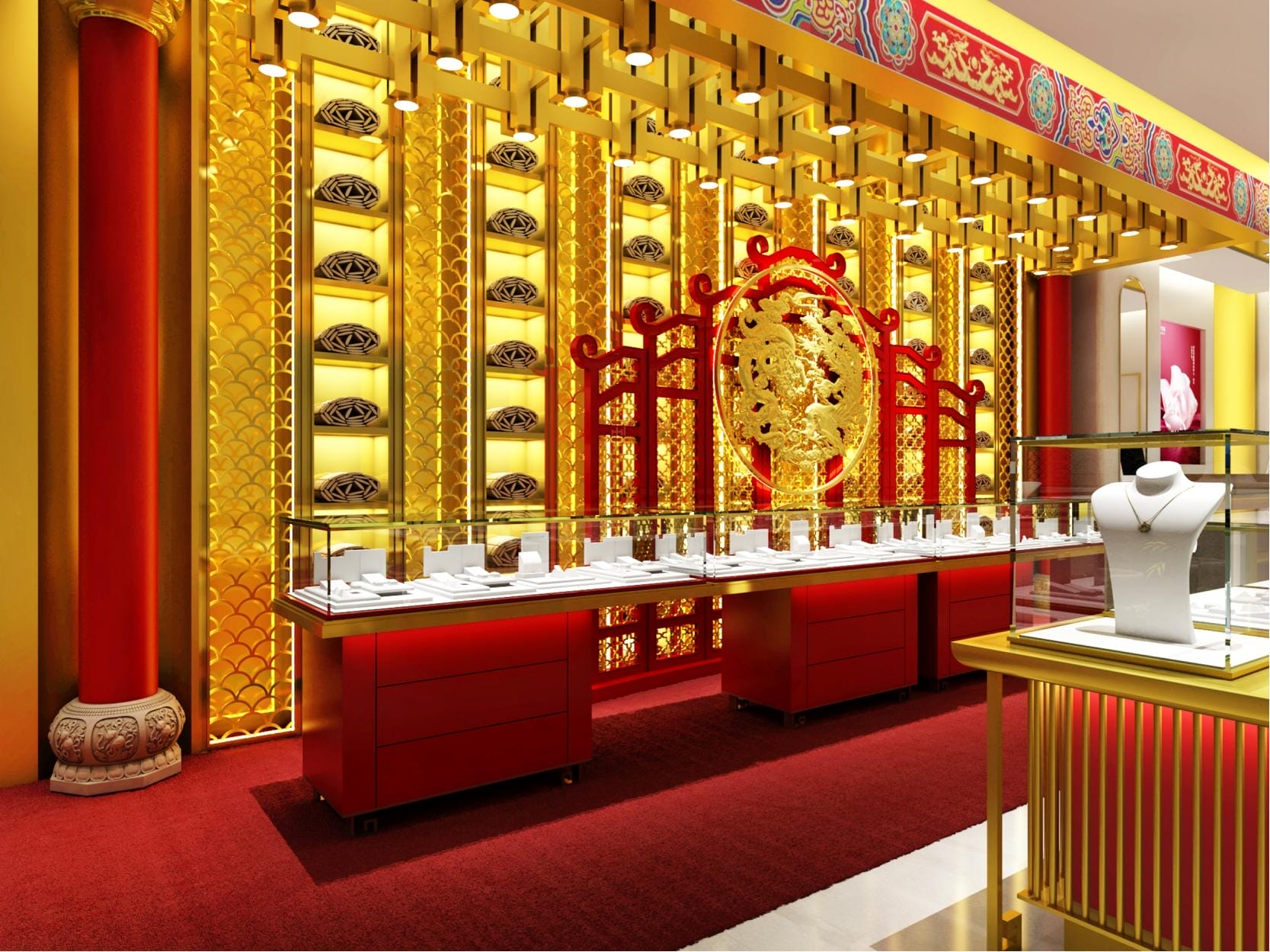 Jewelry lighting case of Linquan Laomiao