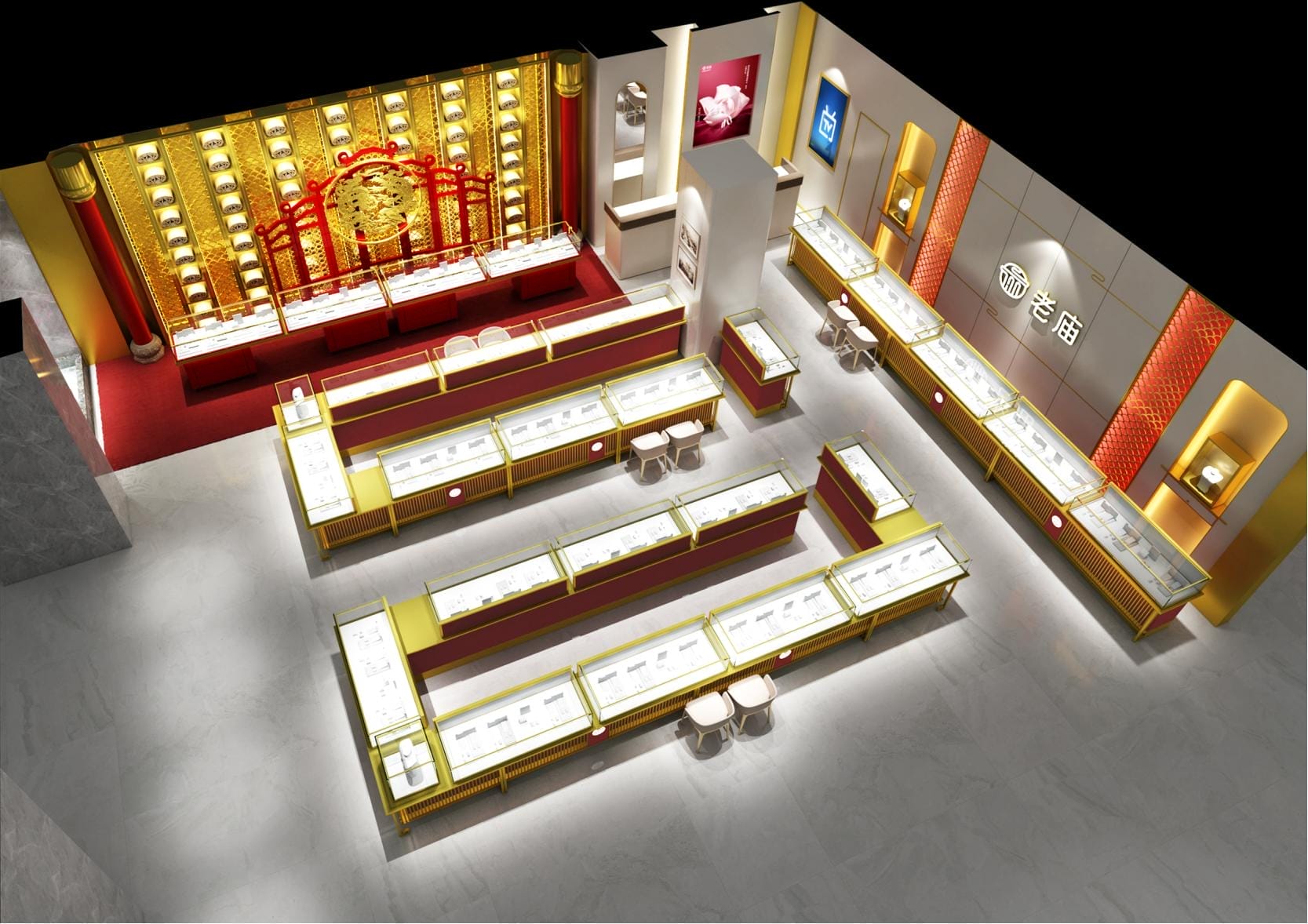 Jewelry lighting case of Linquan Laomiao