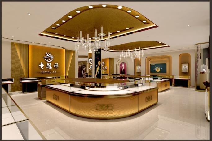 The jewelry lighting case of Laofengxiang Store 3 in Xiaoxian County, Anhui Province