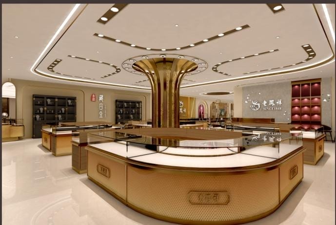The jewelry lighting case of Laofengxiang Store 3 in Xiaoxian County, Anhui Province