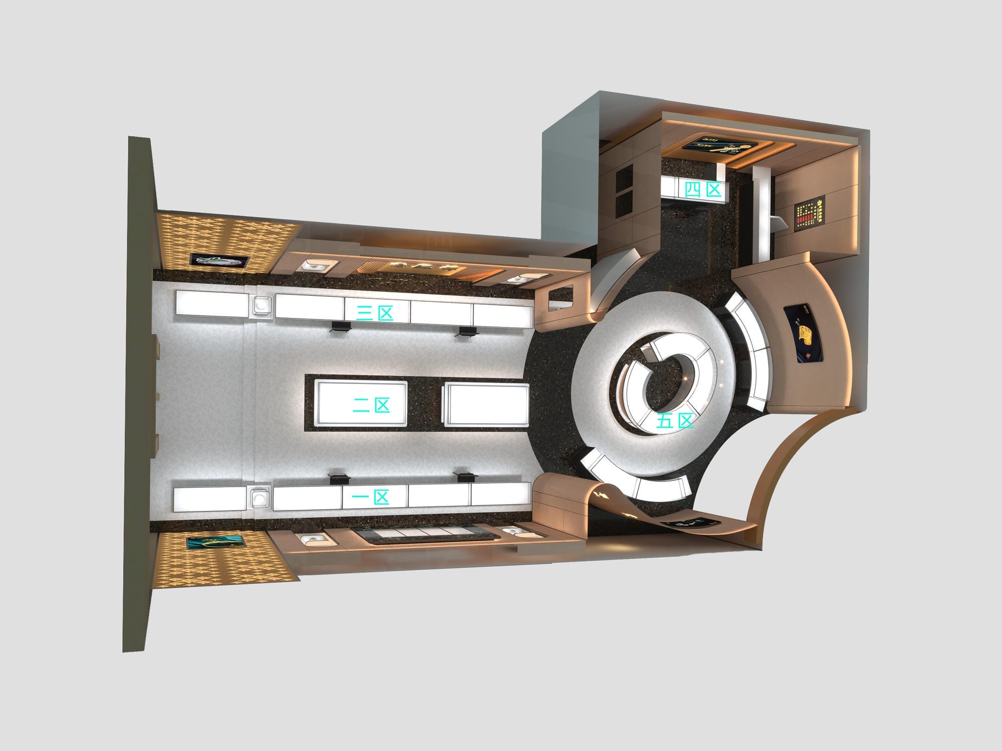 Jewelry lighting case of Laofengxiang (Asia Square) in Zhengzhou, Henan Province