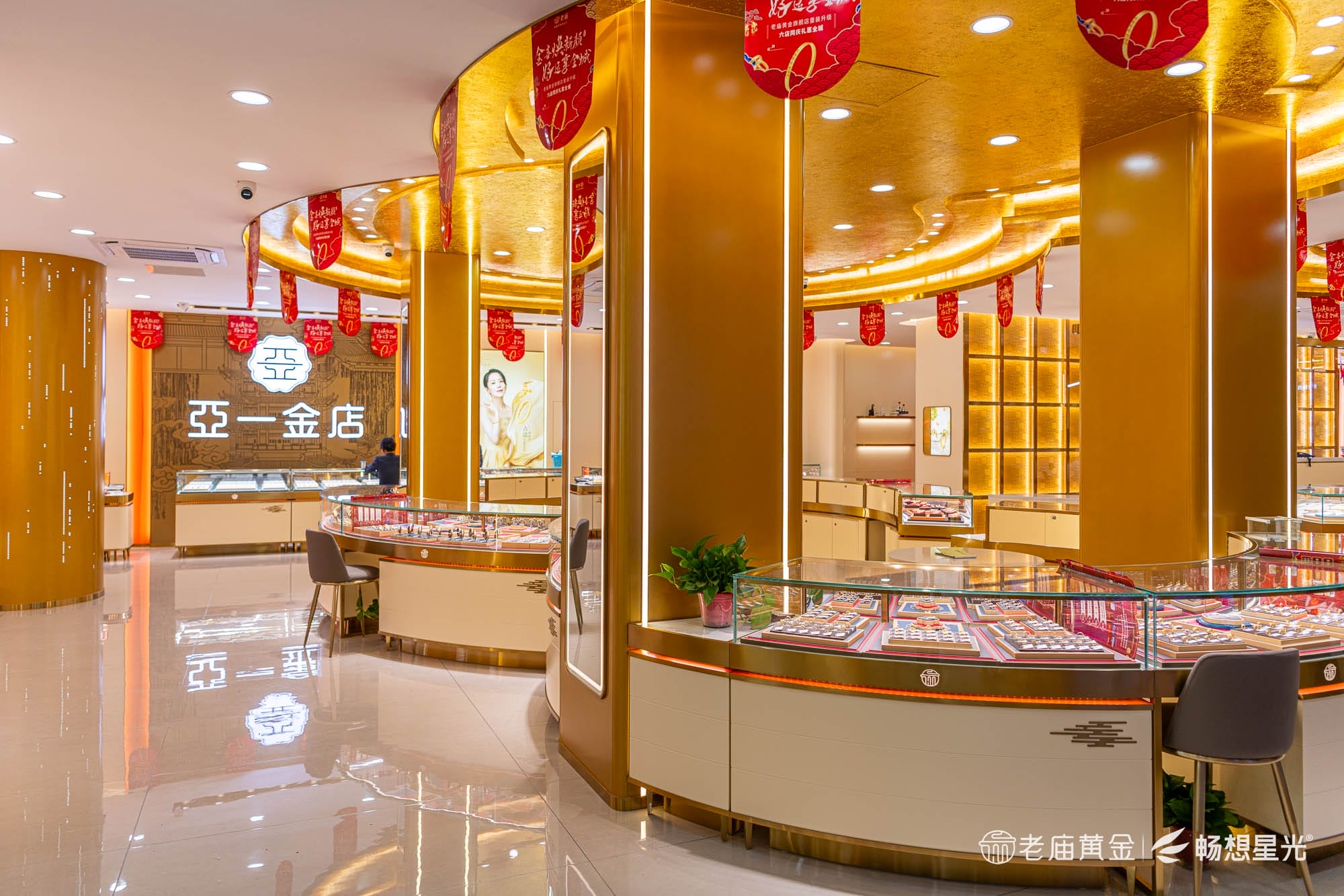 Jewelry lighting case of Laomiao Gold Feidong Flagship Store