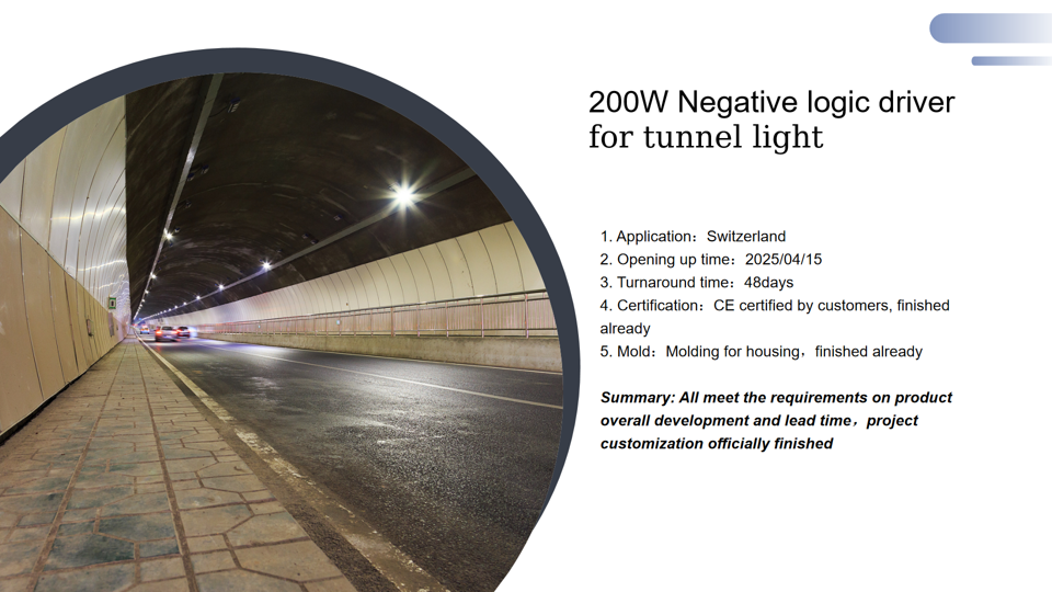 200W Negative logic driver  for tunnel light