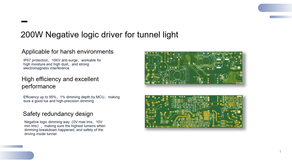200W Negative logic driver  for tunnel light